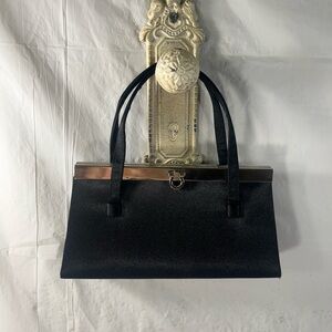 La Regale Small Black  Satin purse